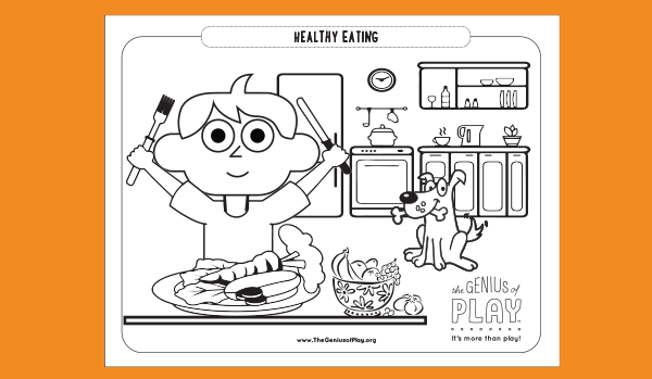 Healthy Eating Coloring Sheet