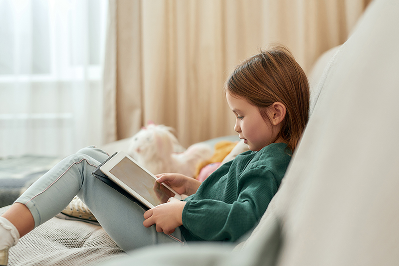 kids on devices